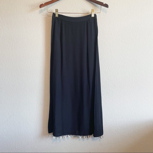 Staud Black Simon Shell Emellished Cady A-Line Skirt - Picture 1 of 9